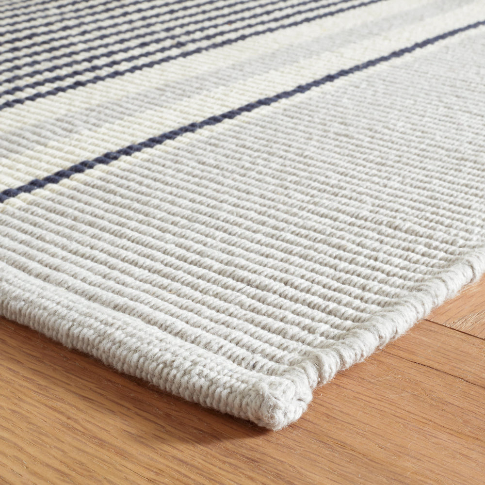 Gunner Stripe Handwoven Cotton Rug | Blue