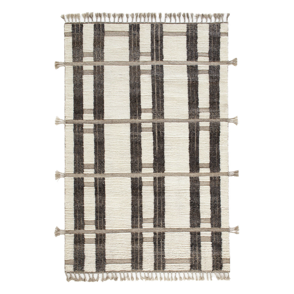 Everett Hand Knotted Wool Rug | Ivory/Grey
