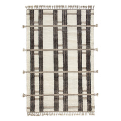 Everett Hand Knotted Wool Rug | Ivory/Grey