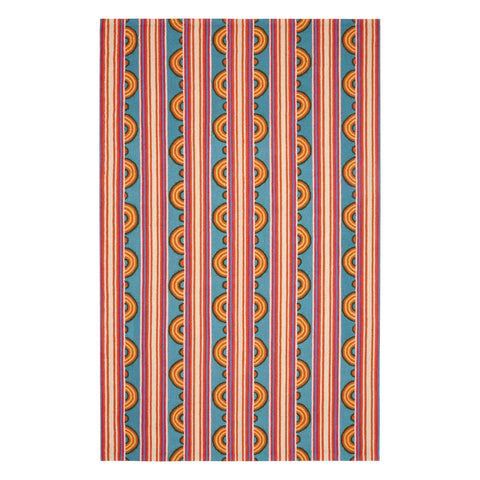 Button Hand Micro Hooked Wool Rug | Multi