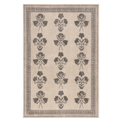 Floris Hand-Tufted Floral Wool-Blend Rug | Light Beige
