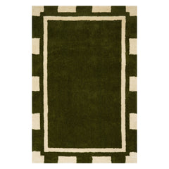 Orlina Bordered Cotton Rug | Green