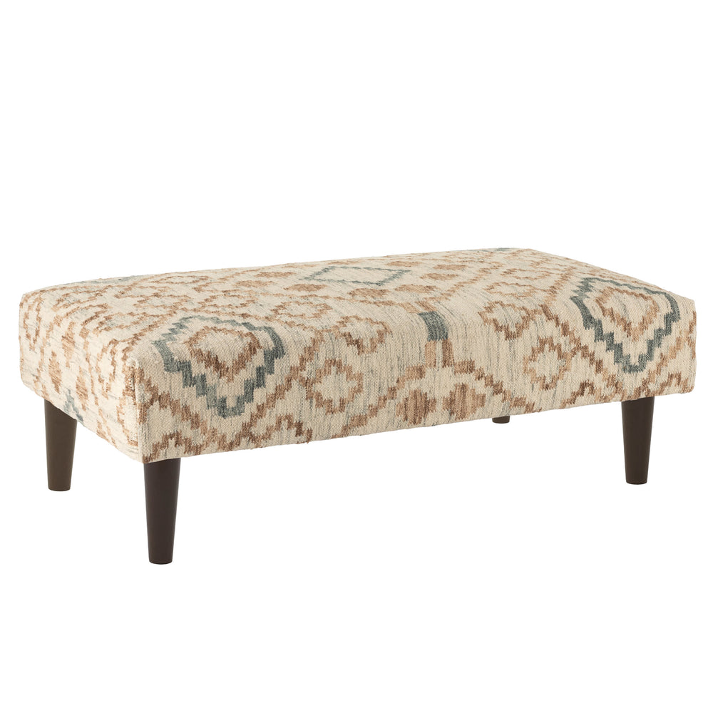Jelly Roll Custom Rug Ottoman | Blue
