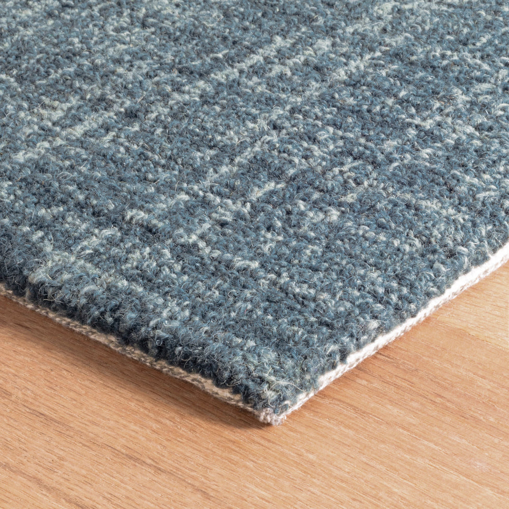 Crosshatch Hand Micro Hooked Wool Rug | Denim