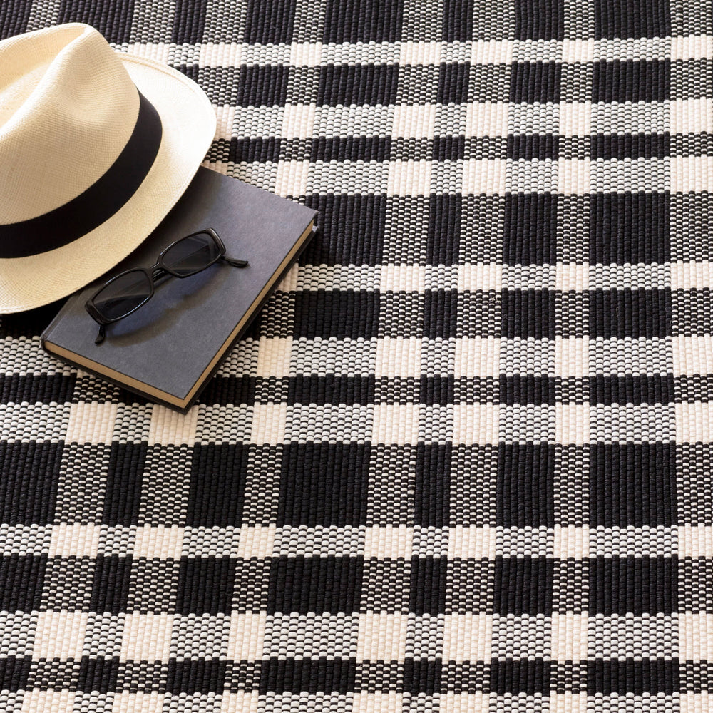 Tattersall Handwoven Indoor/Outdoor Rug | Black