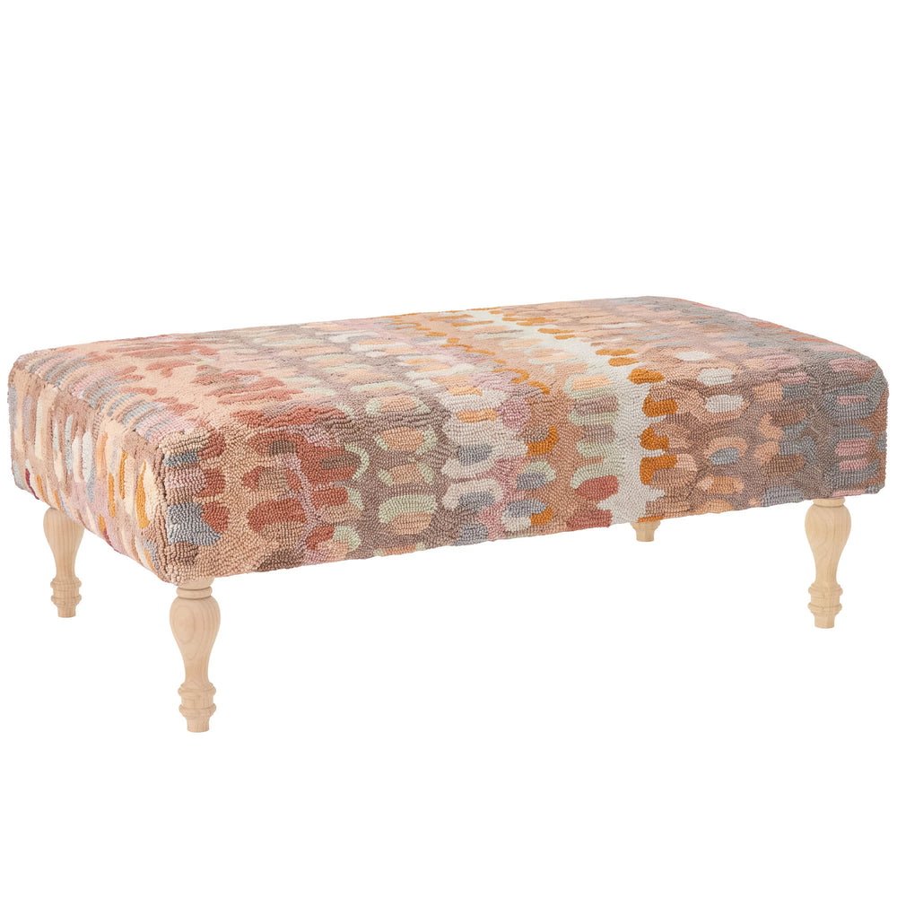 Paint Chip Rug Ottoman | Stone