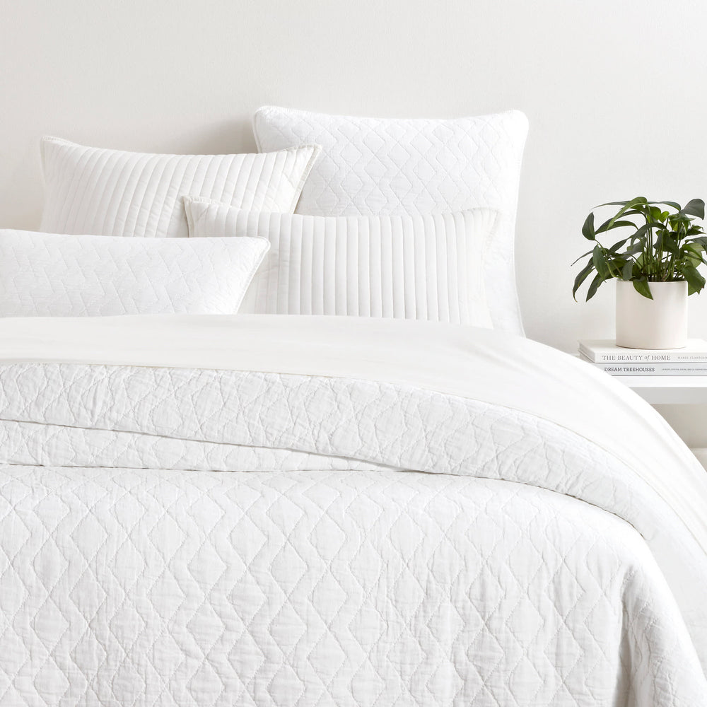 Birdie Quilted Coverlet | White