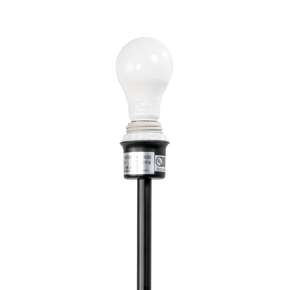 38-inch Iron Torchiere Industrial Table Lamp | Black