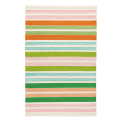 Wavy Stripe Handwoven Cotton Rug | Spring