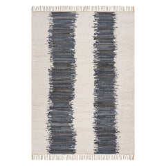 Dahara Denim Bohemian Abstract Rug | White