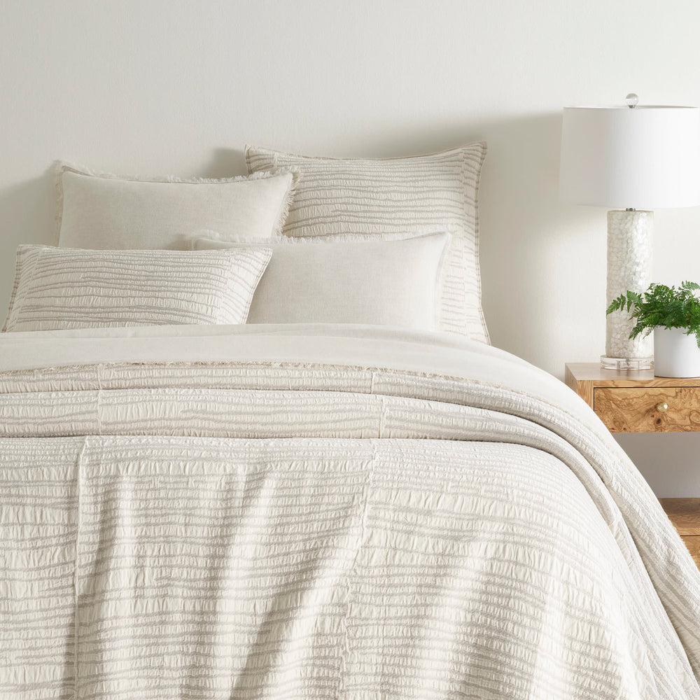 Striae Matelasse Coverlet | Oatmeal