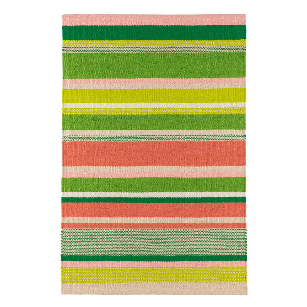 Seed Stitch Stripe Handwoven Indoor/Outdoor Rug | Watermelon