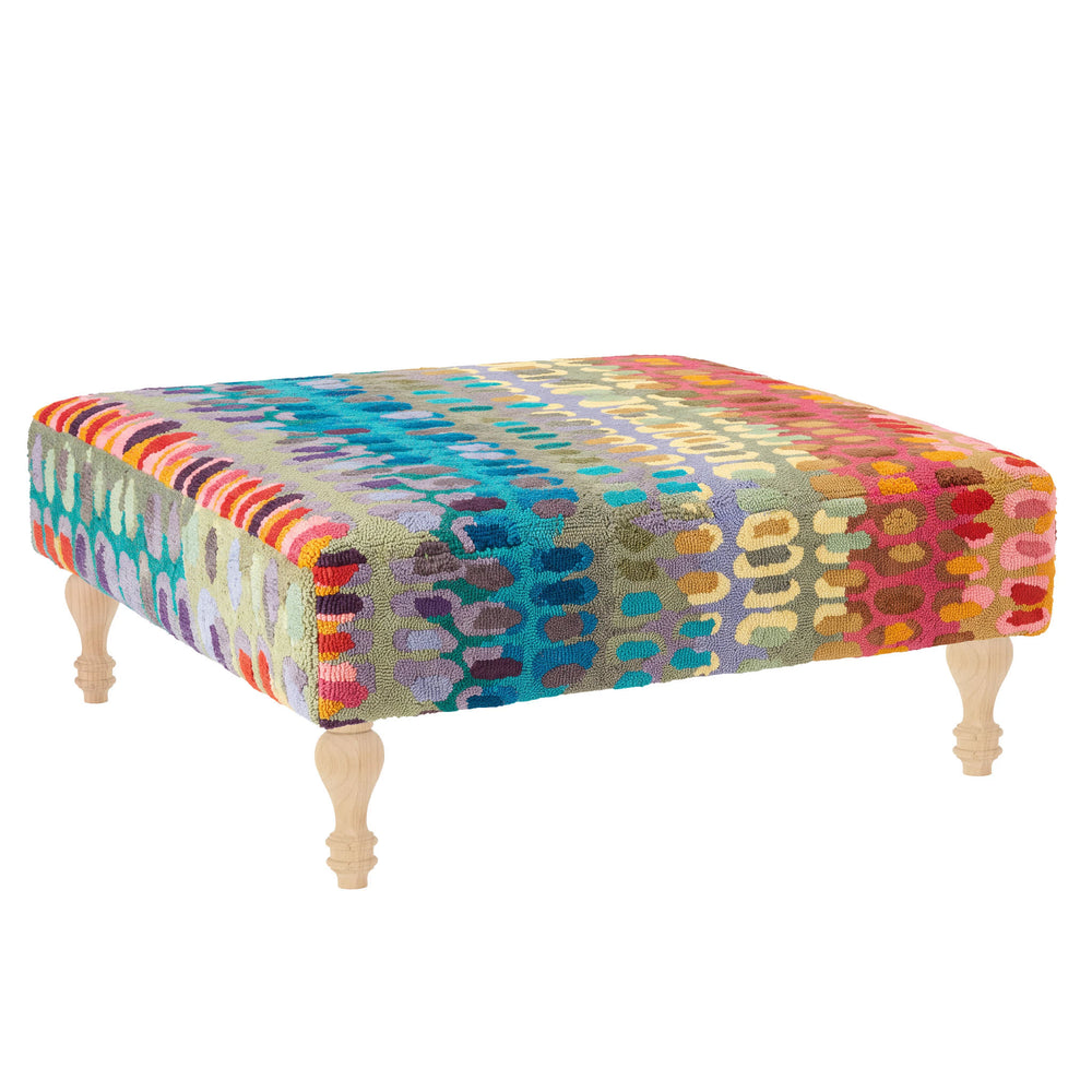 Paint Chip Rug Ottoman | Multi