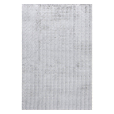 Katy Checkered Cloud Washable Rug | Silver