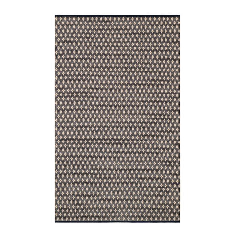 Dainty Diamond Handwoven Cotton Rug | Navy/Ivory
