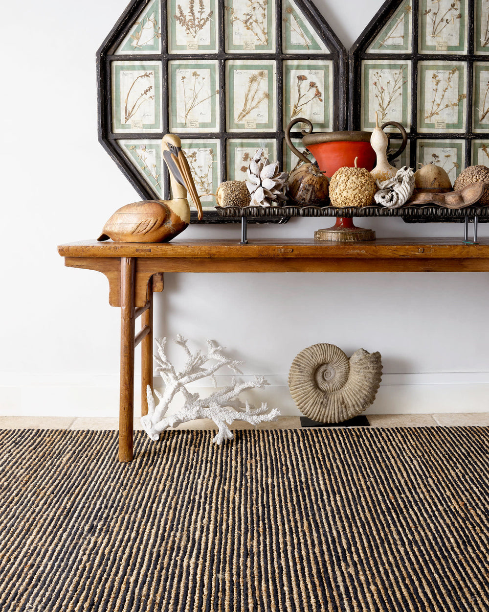 Twiggy Handwoven Wooljute Rug | Black
