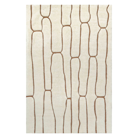 Azlo Abstract New Zealand Wool Rug | Cream