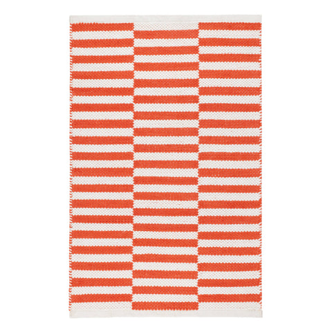 Sailing Stripe Handwoven Indoor/Outdoor Rug | Tangerine