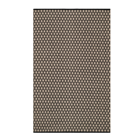 Dainty Diamond Handwoven Cotton Rug | Black/Ivory