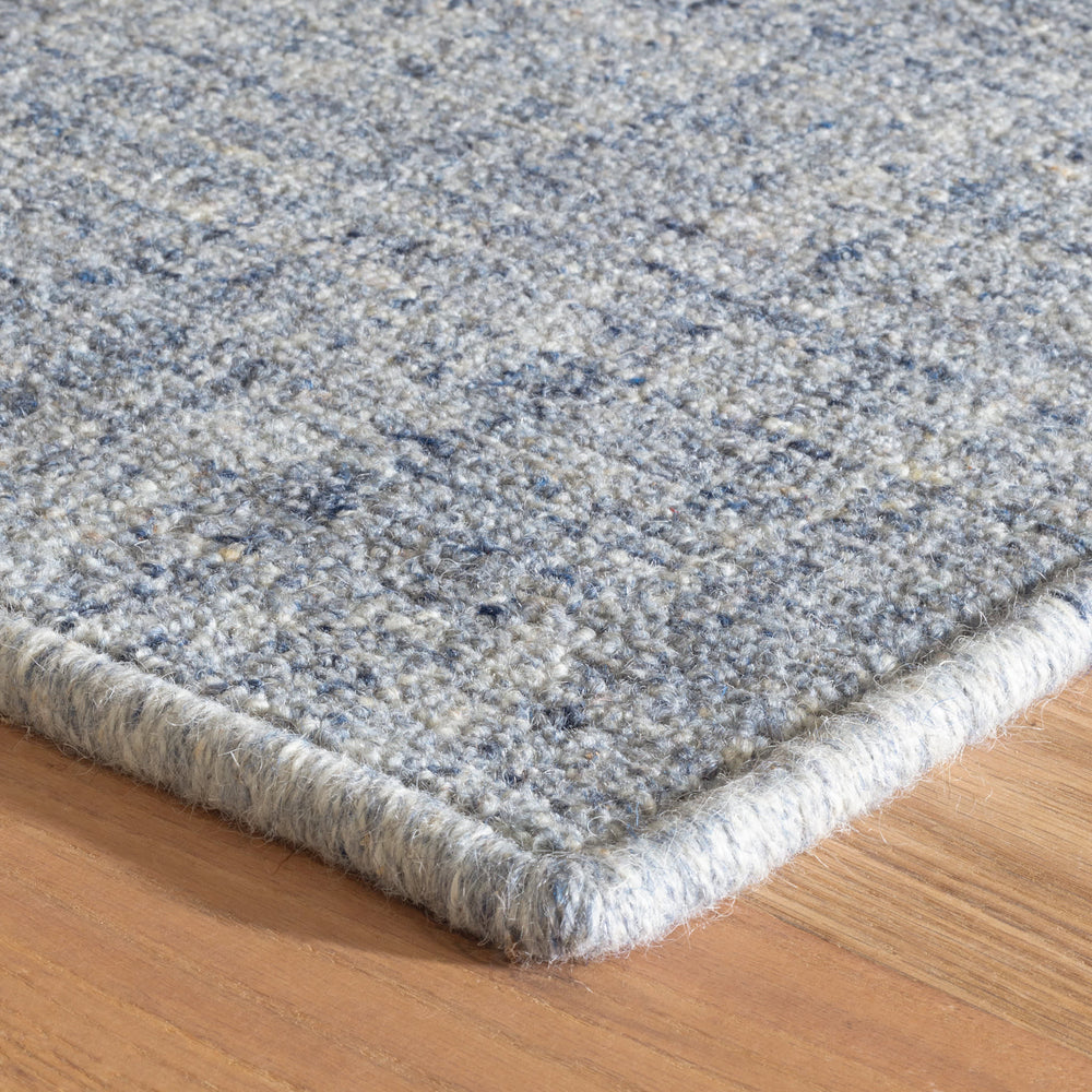 Harris Hand Micro Hooked Wool Custom Rug | Blue/Ivory