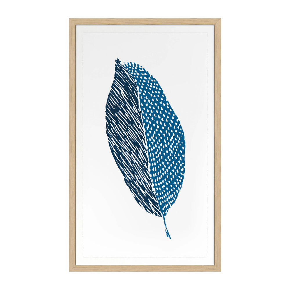 Block Print Leaf Wall Art | Indigo
