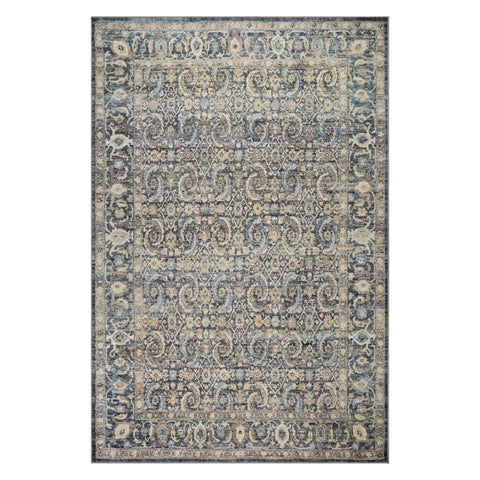 Elarisse Traditional Bordered Washable Rug | Blue