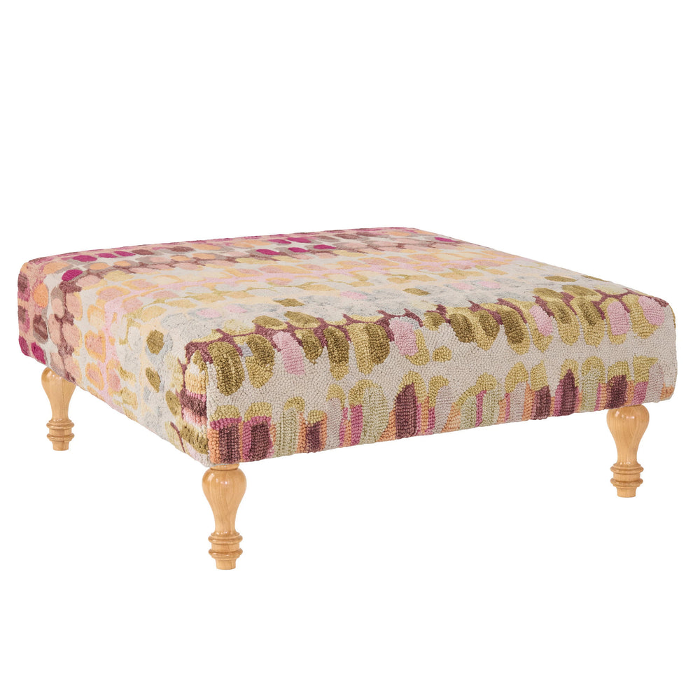 Paint Chip Rug Ottoman | Pastel