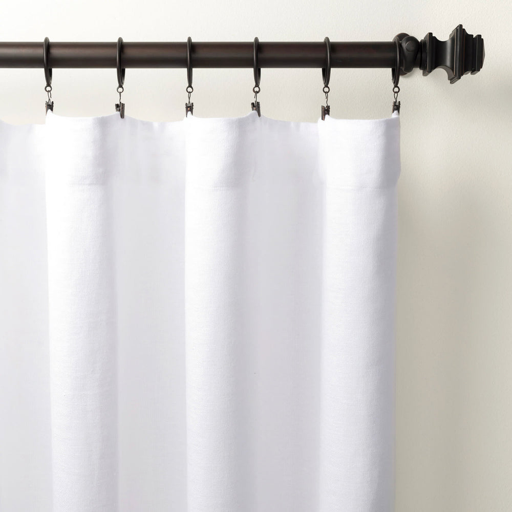 Stone Washed Linen Curtain Panel | White