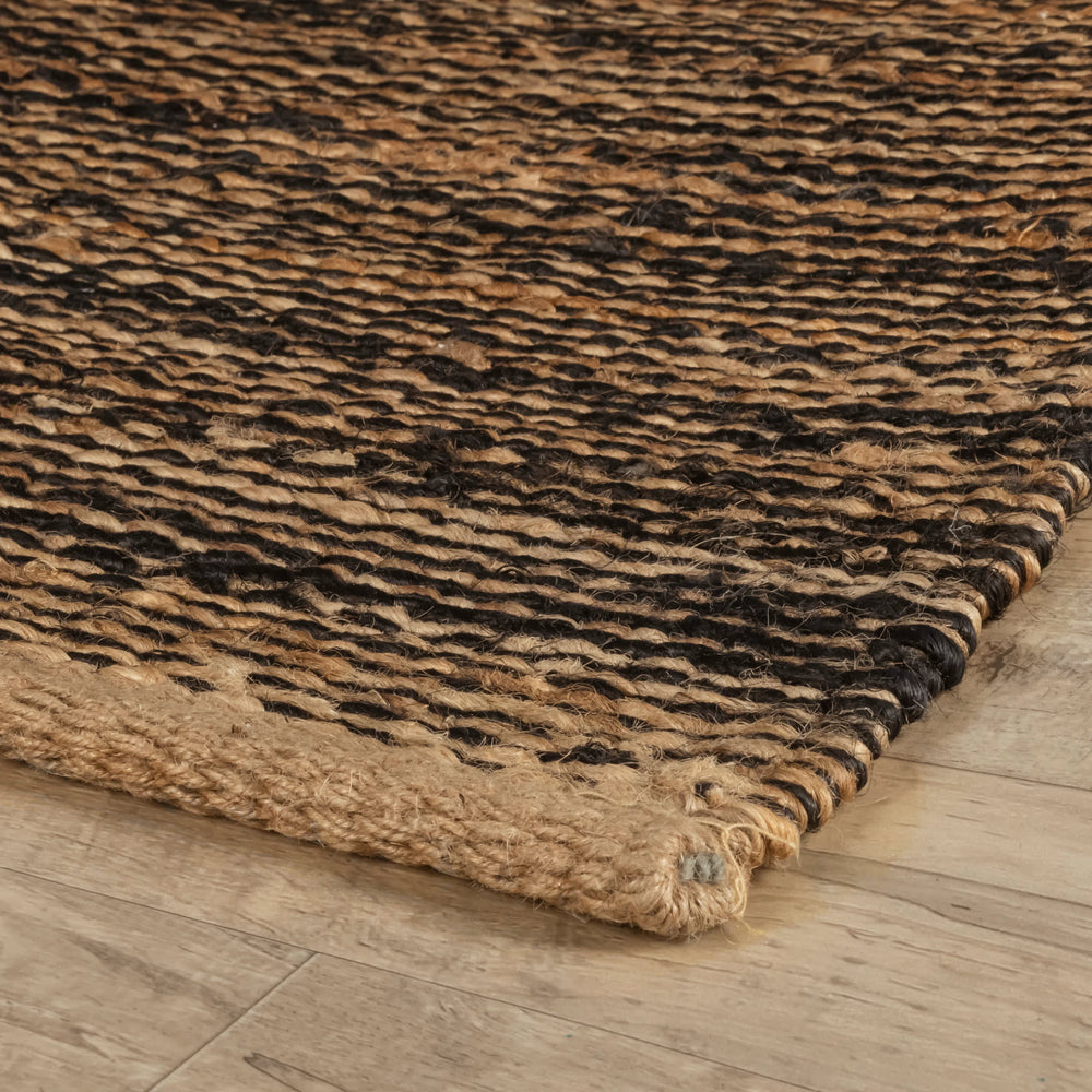Striped Handwoven Jute Rug | Black/Natural