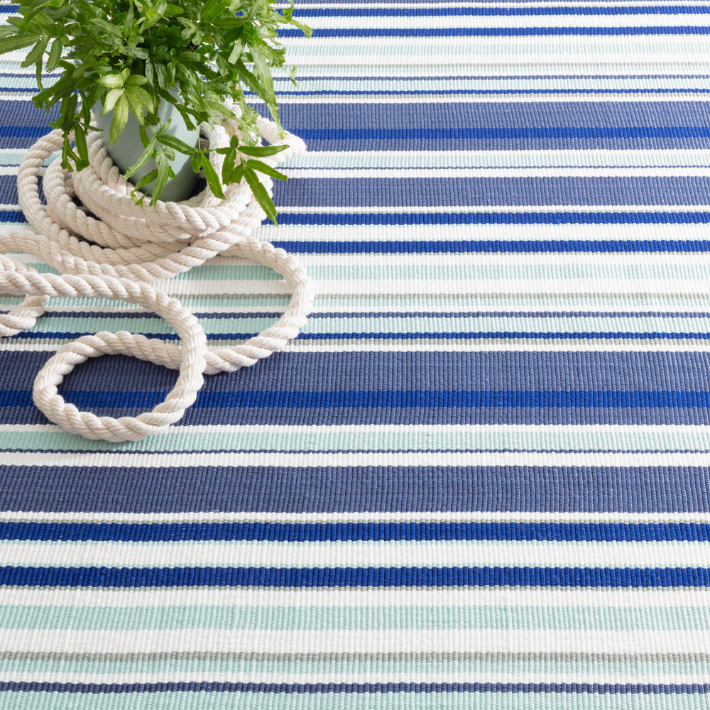 Skyler Stripe Handwoven Indoor/Outdoor Rug | Blue