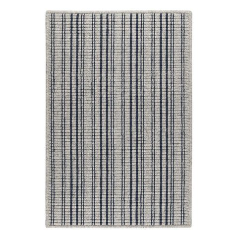 Warren Ticking Woven Wool Custom Rug | Navy