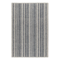 Warren Ticking Woven Wool Custom Rug | Navy