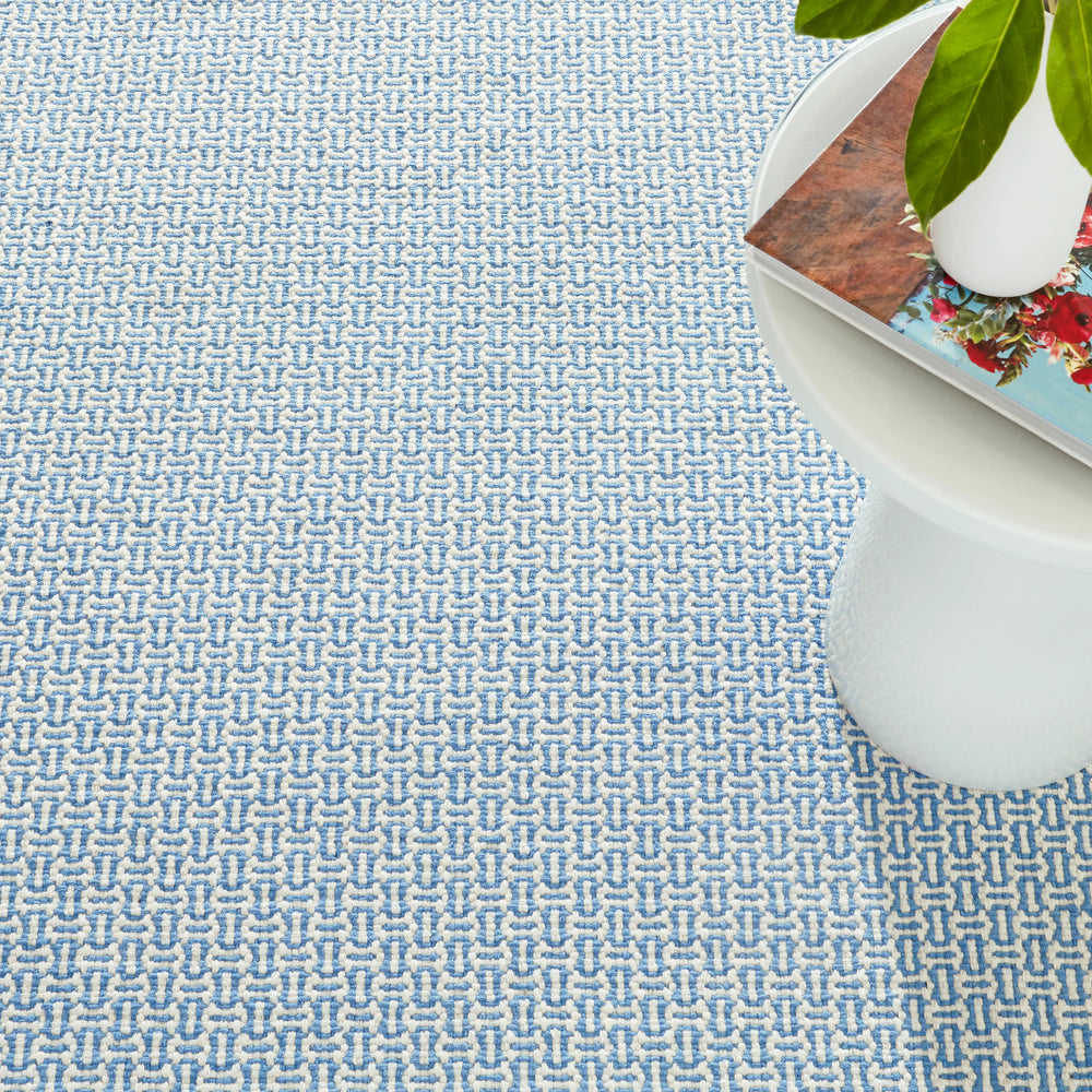 Miss Muffet Handwoven Cotton Rug | French Blue