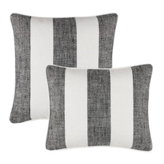 Awning Stripe Indoor/Outdoor Decorative Pillow Cover | Black