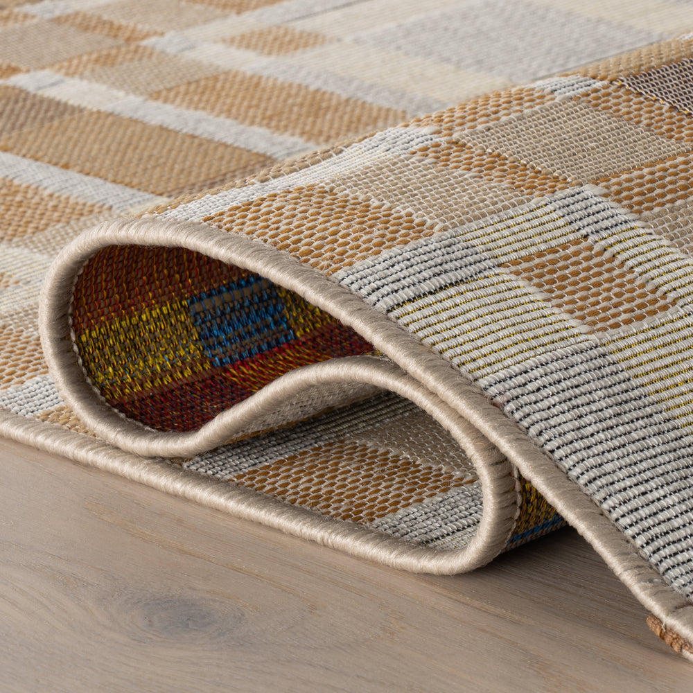 Mesael Modern Plaid Indoor Rug | Tan