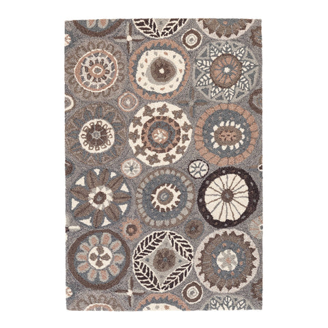 Merry Go Round Hand Micro Hooked Wool Rug | Neutral