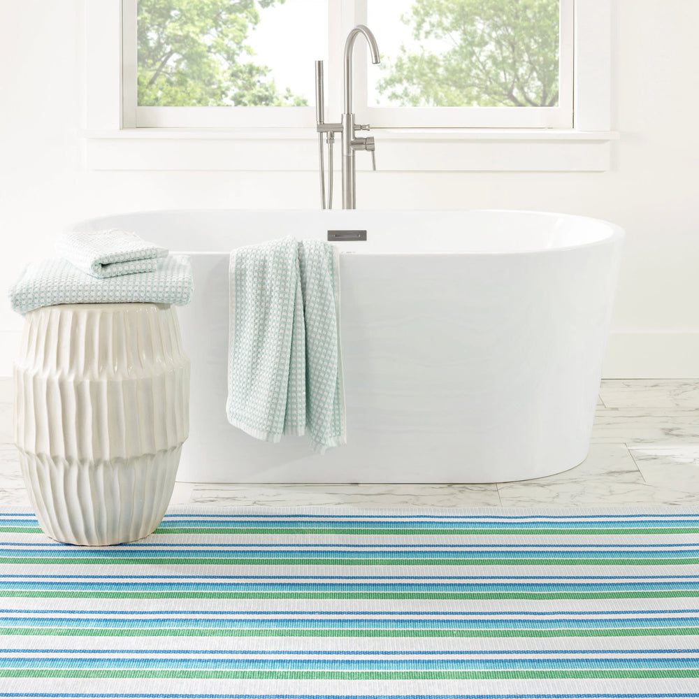 Always Greener Machine Washable Rug | Cobalt/Green