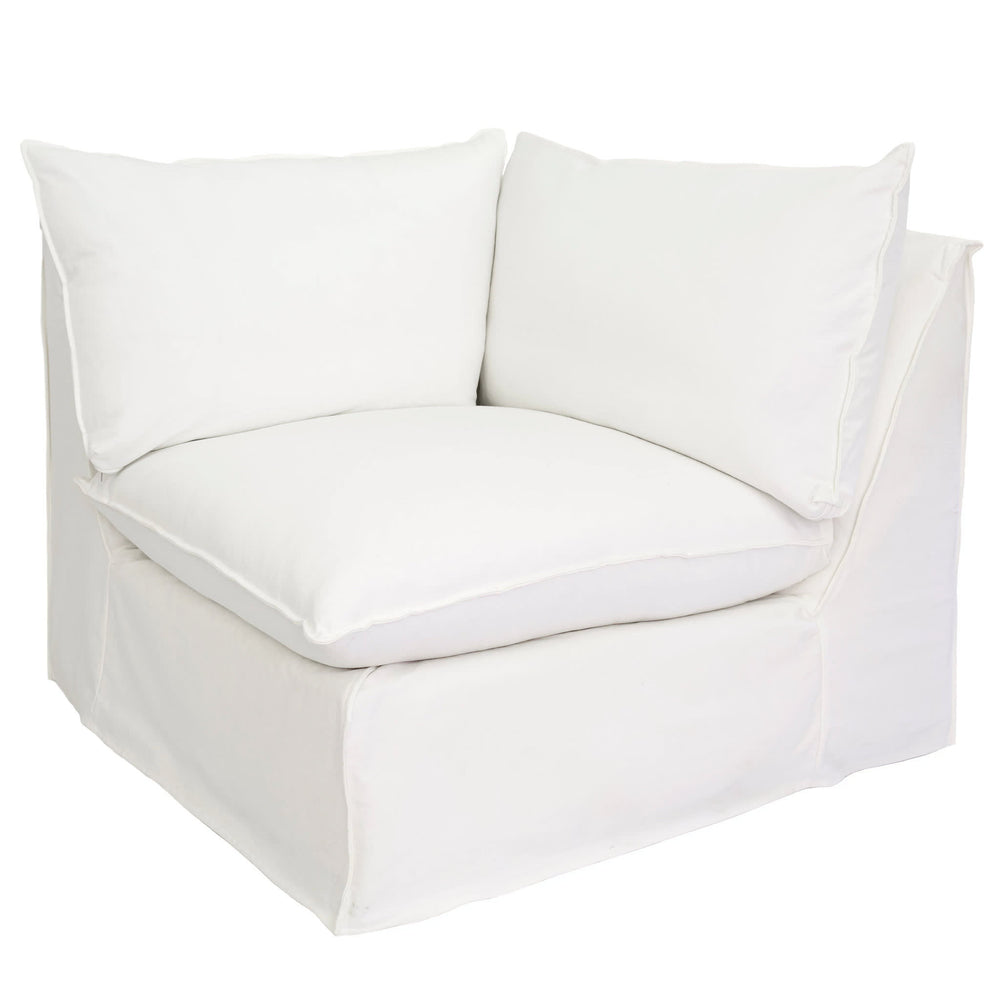 Hollingsworth Slipcovered Corner Chair | White
