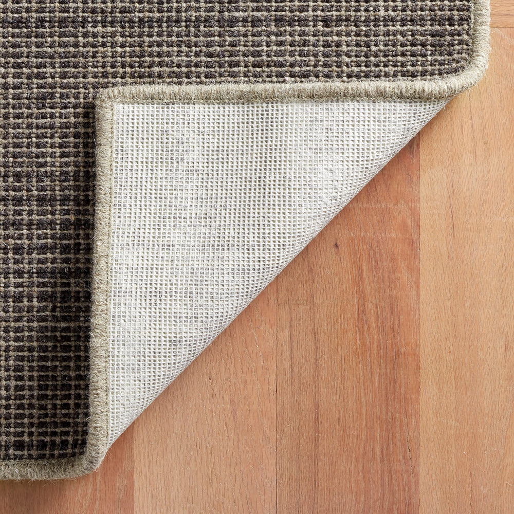 Checkers Woven Wool Custom Rug | Shale