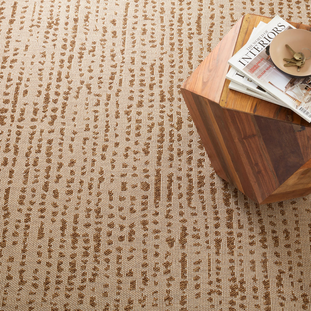 Heath Woven Indoor/Outdoor Custom Rug | Caramel