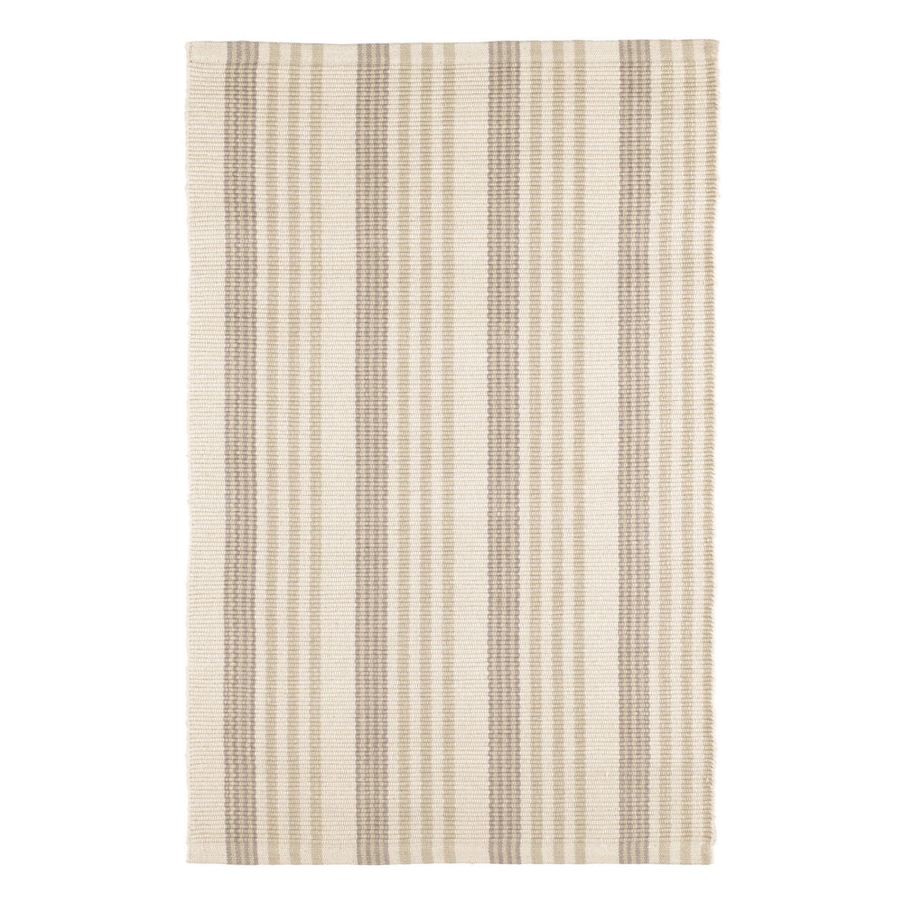 Putney Stripe Handwoven Cotton Rug | Ivory
