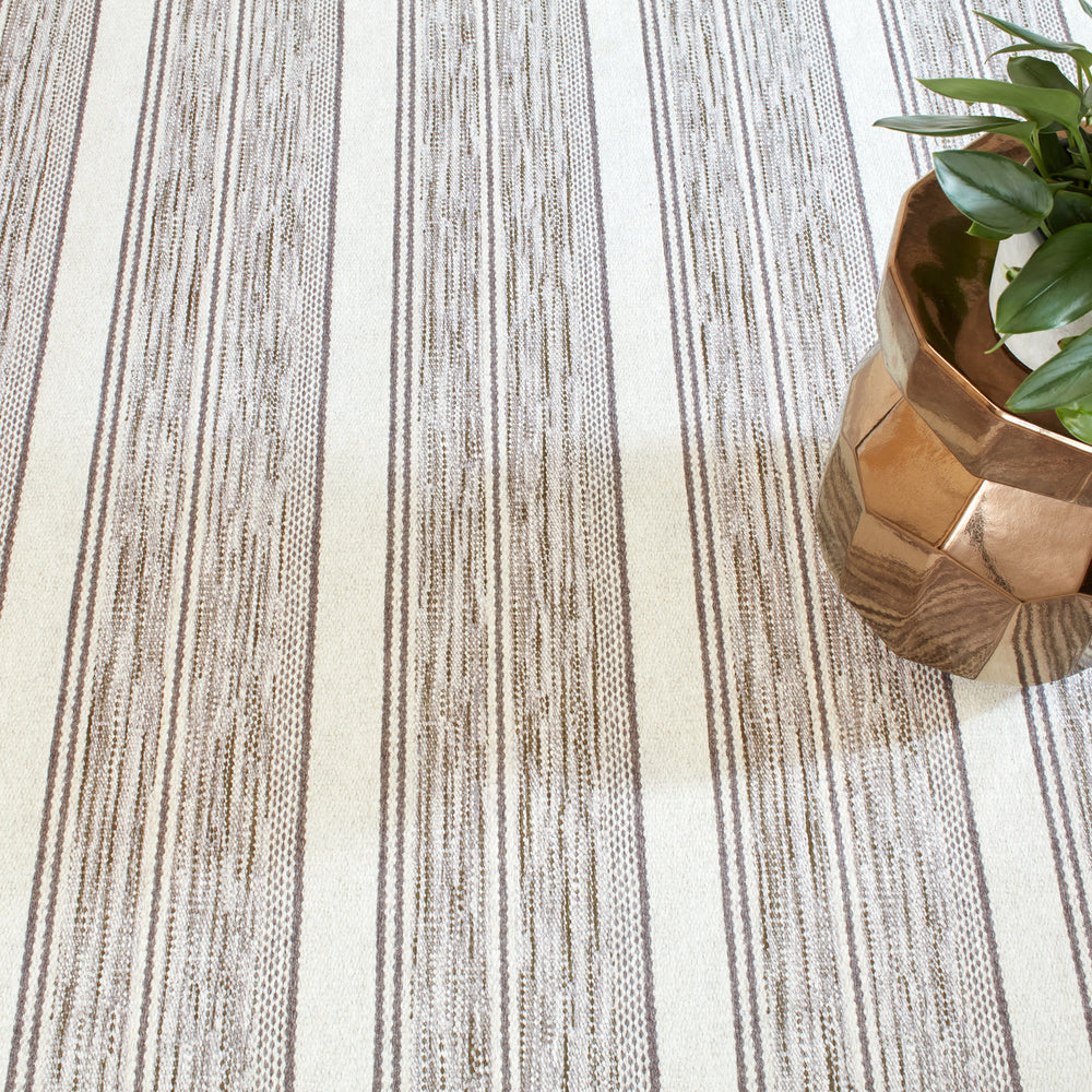 Ellington Stripe Machine Washable Rug | Grey