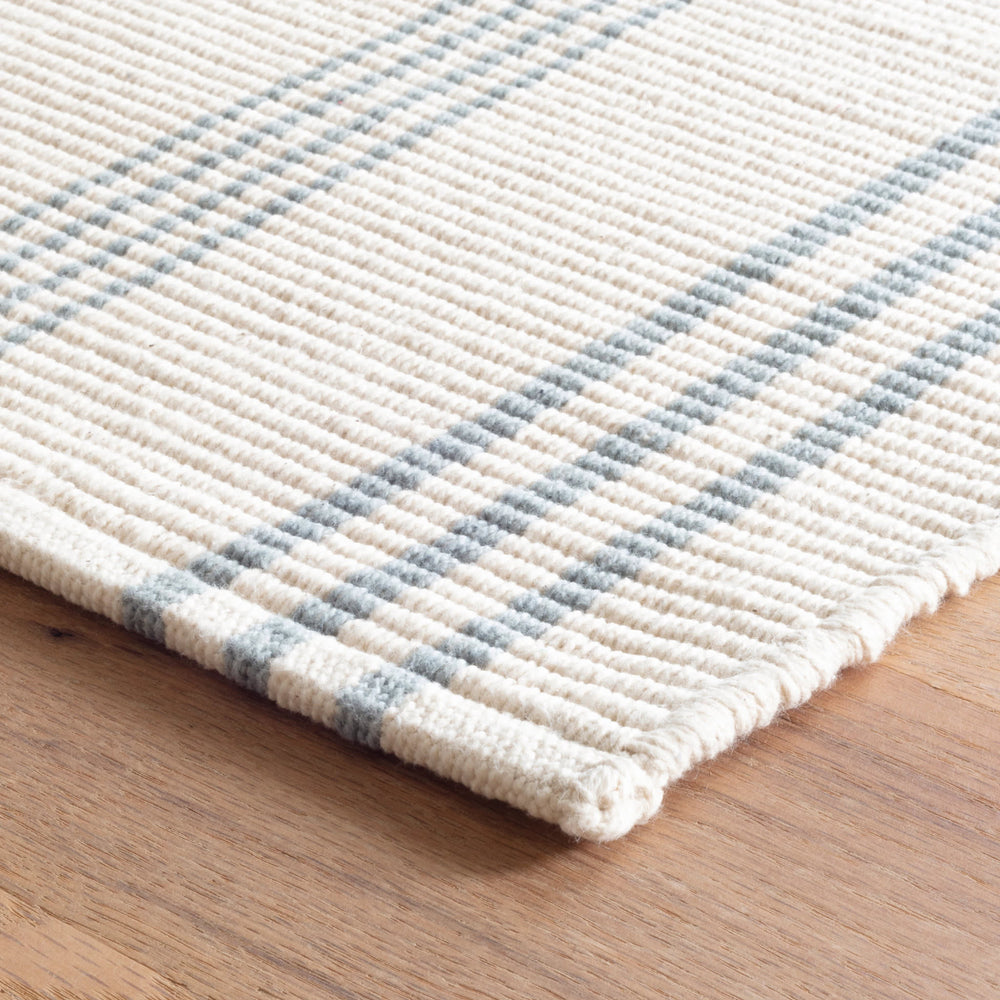 Swedish Stripe Handwoven Cotton Rug | Blue