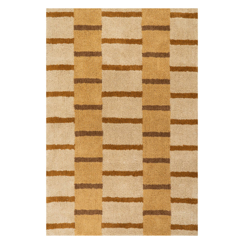 Saga Geometric Cotton Rug | Ivory