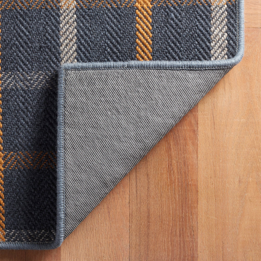 Jackson Navy/Ivory Woven Wool Custom Rug