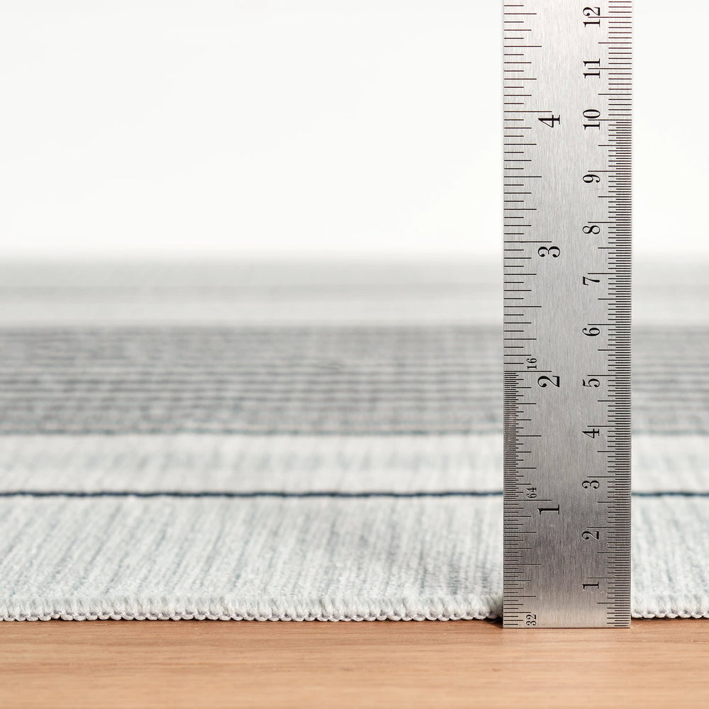 Gunner Stripe Machine Washable Rug | Grey