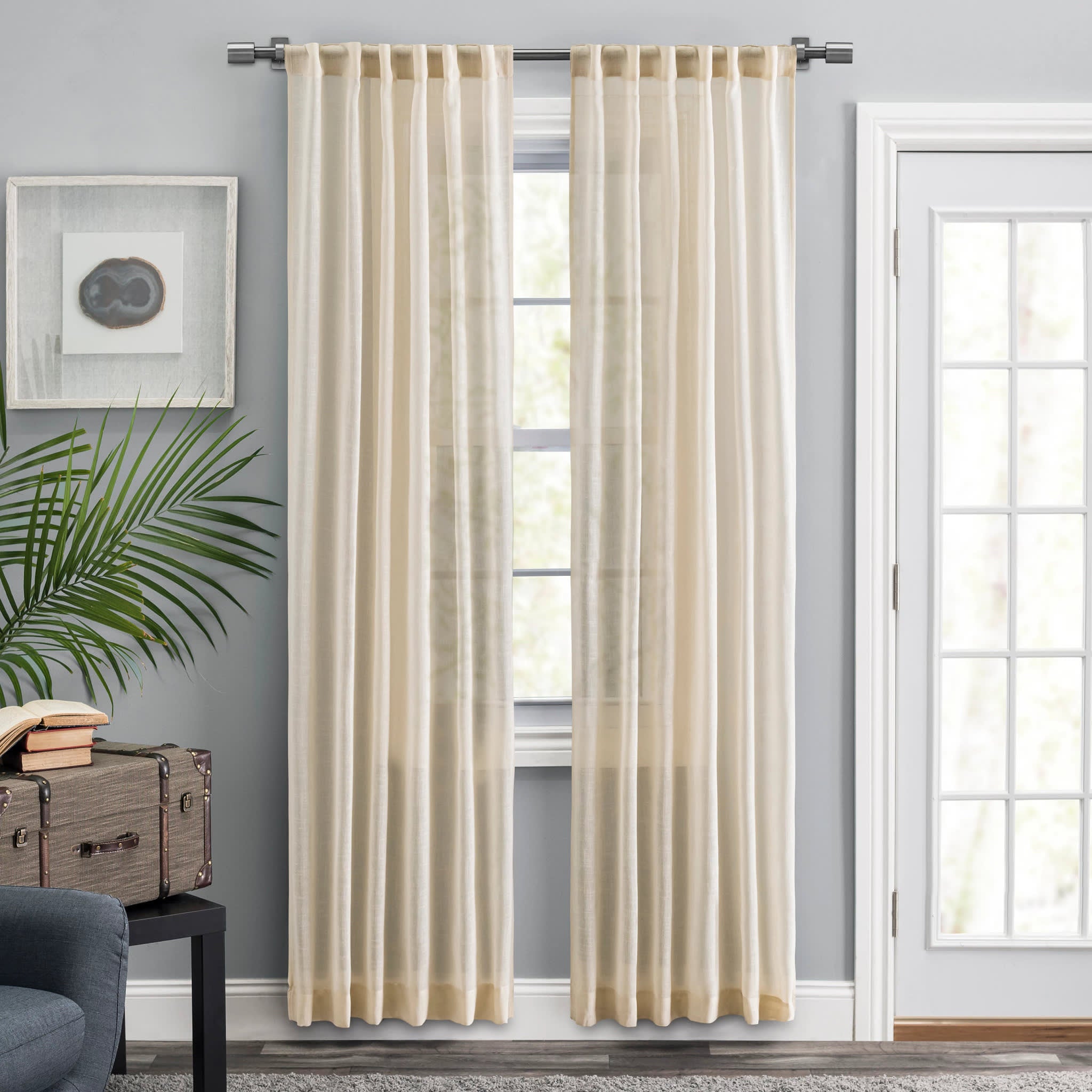 Textured Solid Natural Curtain Panel Pair – Annie Selke