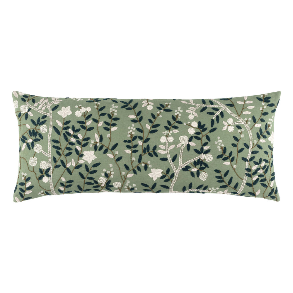 Elise Embroidered Decorative Pillow Cover | Sage