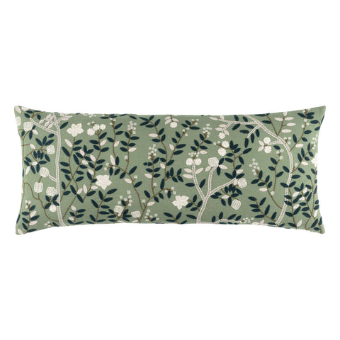 Elise Embroidered Decorative Pillow Cover | Sage