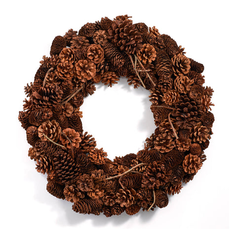 20" Natural Pine Cone Wreath | Brown